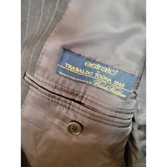 Brooks Brothers Estrato Trabaldo Togna 1840 Wool Blazer Size 45R/W40 FLAWED - Picture 5 of 13